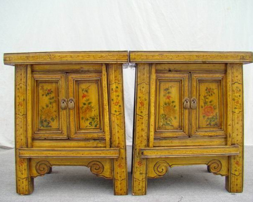 二門床頭柜|Color-painted twin cabinet