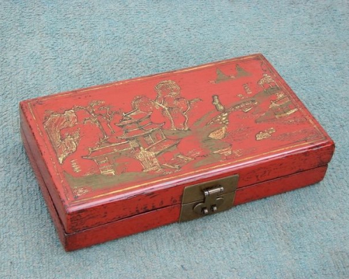 紅描金盒|Red gilt box