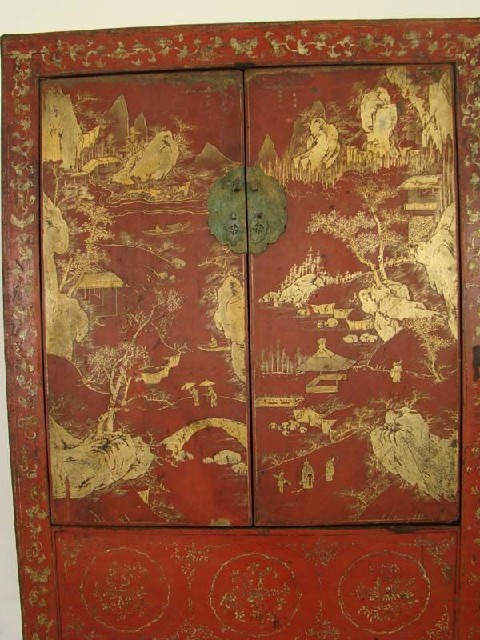 紅描金大柜|Red & gilt big cabinet