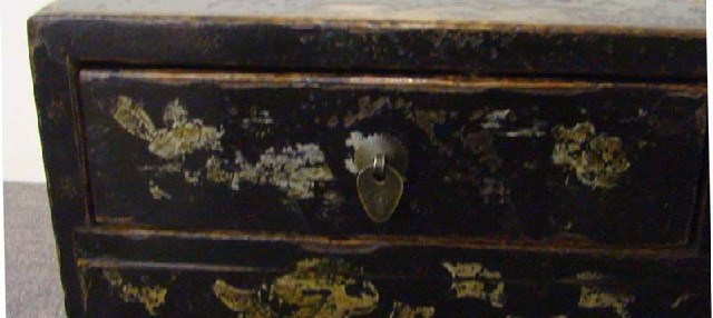 描彩二抽炕桌|Depict the color stand with two drawers