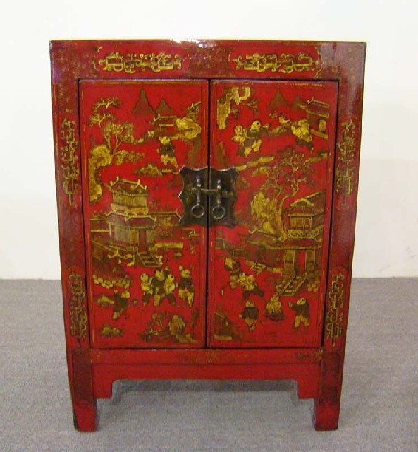 紅描金小柜|Red &gilt small cabinet