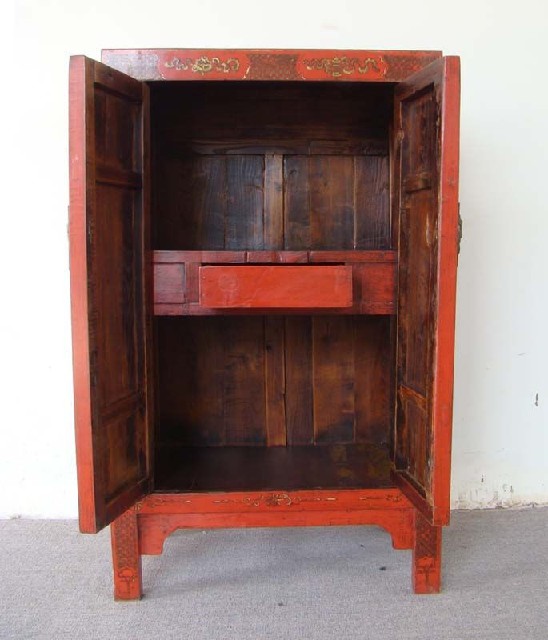 紅描金中柜工廠1件|Red & gilt medium cabinet