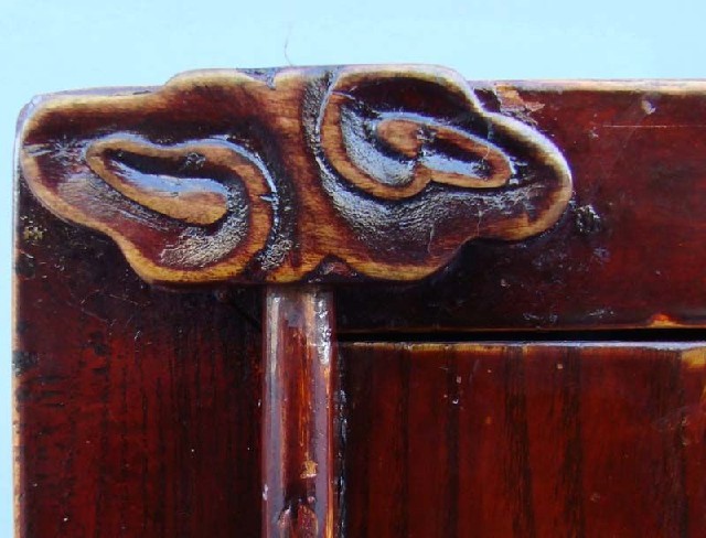 紅漆二門小柜|Red-lacquered small cabinet