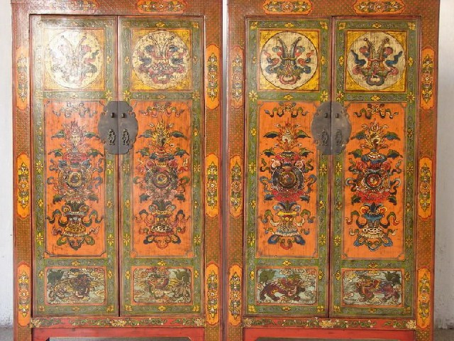 二門蒙古中柜|Mongolian cabinet w/2 drawers and 2 doors