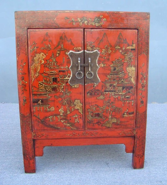 紅描金小柜工廠&gilt small cabinet