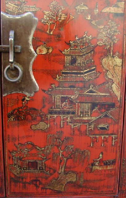 紅描金小柜工廠&gilt small cabinet
