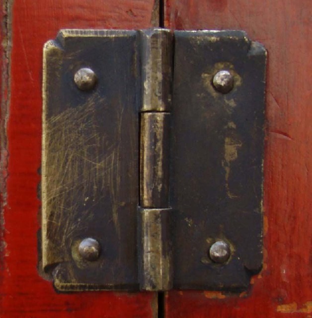 紅漆二門小柜|Red-lacquered small cabinet