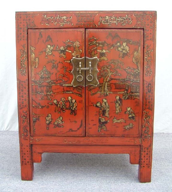 紅描金小柜|Red &gilt small cabinet