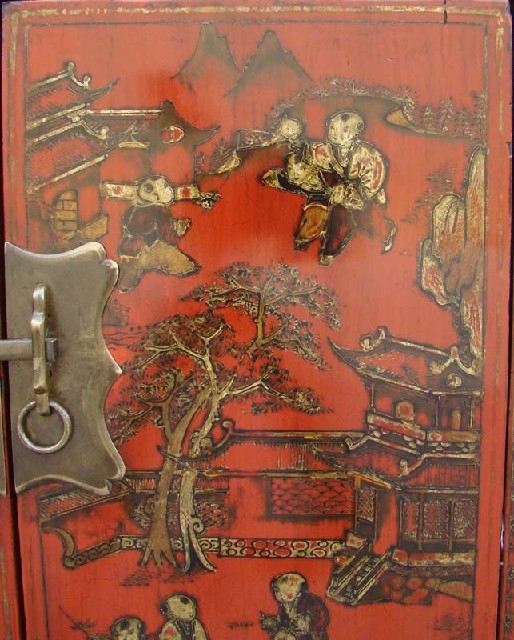 紅描金小柜|Red &gilt small cabinet