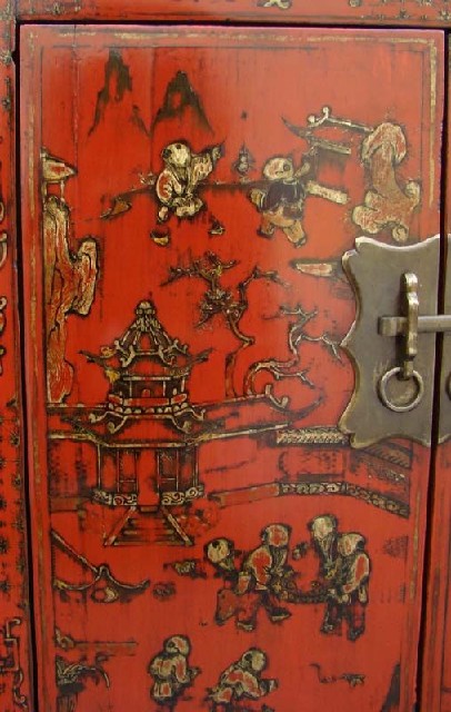 紅描金小柜|Red &gilt small cabinet
