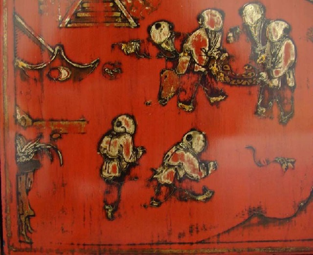 紅描金小柜|Red &gilt small cabinet