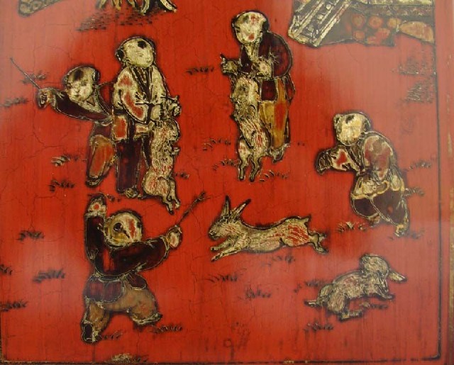 紅描金小柜|Red &gilt small cabinet