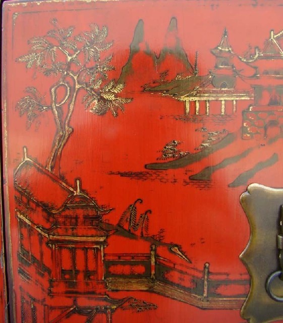 紅描金小柜|Red &gilt small cabinet