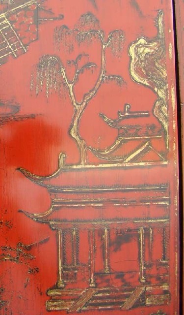 紅描金小柜|Red &gilt small cabinet