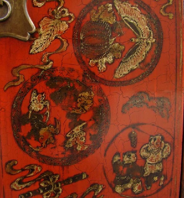 紅描金小柜工廠|Red &gilt small cabinet