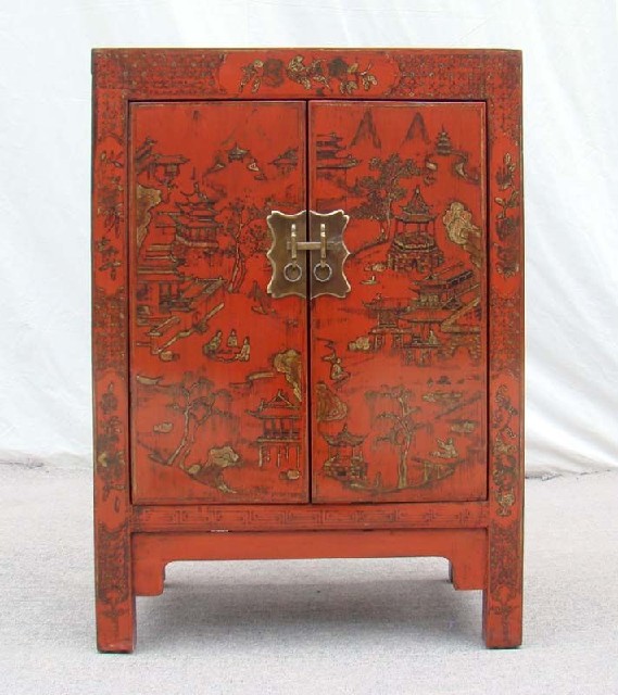 紅描金小柜|Red &gilt small cabinet