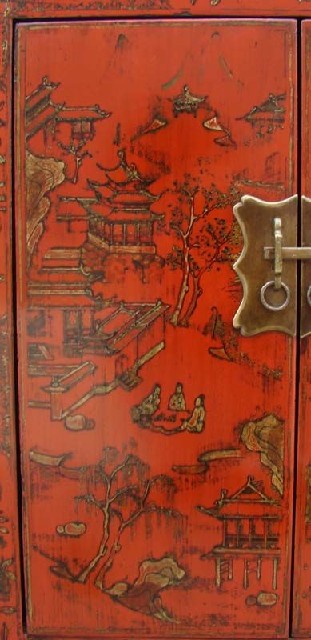 紅描金小柜|Red &gilt small cabinet