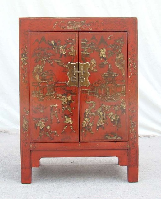 紅描金小柜|Red &gilt small cabinet