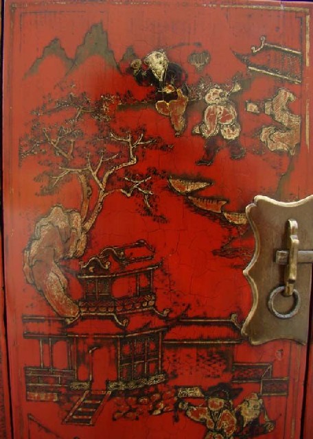 紅描金小柜|Red &gilt small cabinet