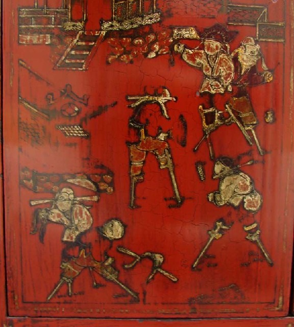 紅描金小柜|Red &gilt small cabinet