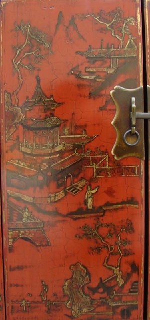 紅描金小柜|Red &gilt small cabinet