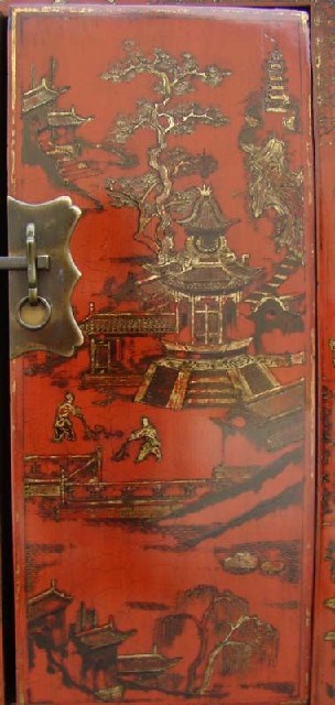 紅描金小柜|Red &gilt small cabinet