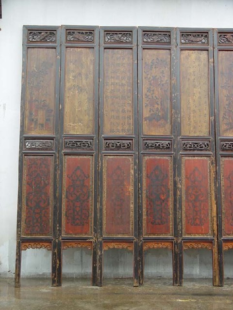 描彩門花板|Chinese antique funiture