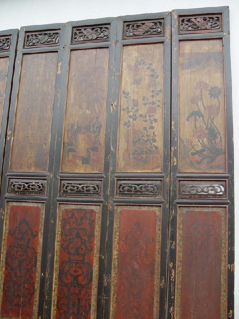 描彩門花板|Chinese antique funiture