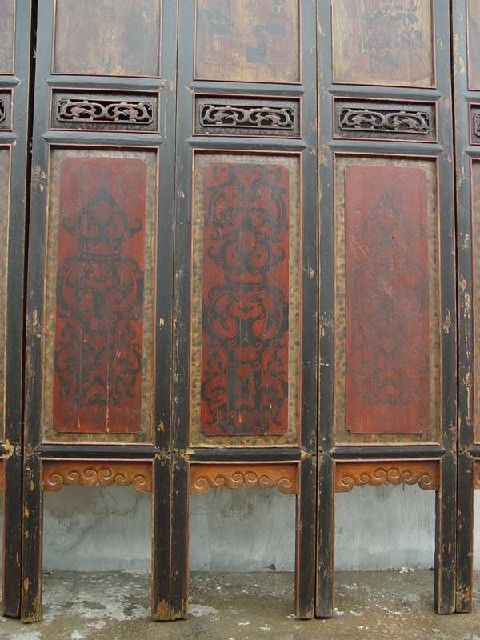 描彩門花板|Chinese antique funiture