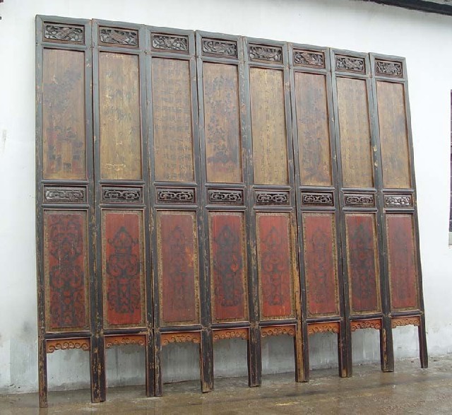 描彩門花板|Chinese antique funiture
