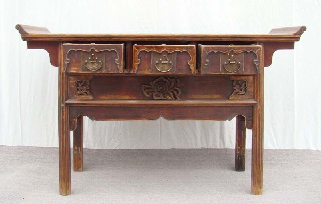 三抽翹頭桌|Coffer w/3 drawers