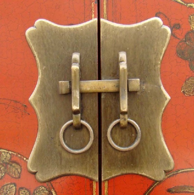 紅描金中柜|Red & gilt medium cabinet
