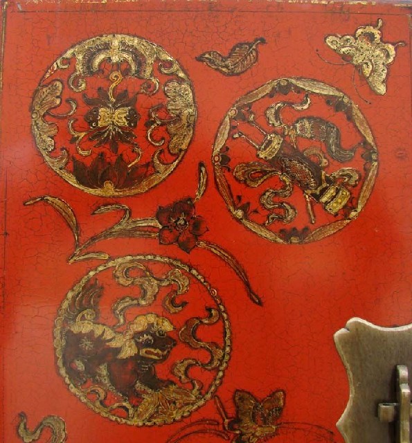 紅描金中柜|Red & gilt medium cabinet