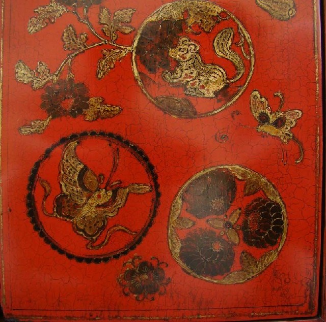 紅描金中柜|Red & gilt medium cabinet