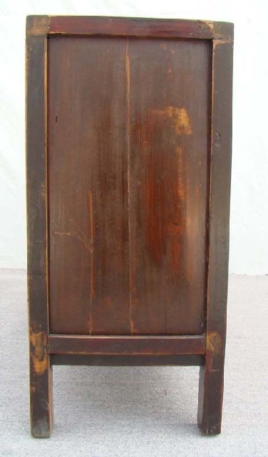 紅描金連二柜工廠|red depicting a color small siamese chest with two gates