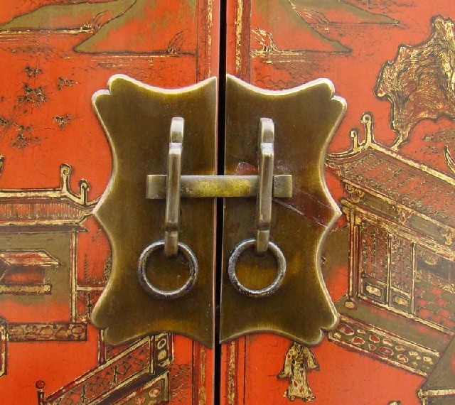 紅描金小柜|Red &gilt small cabinet