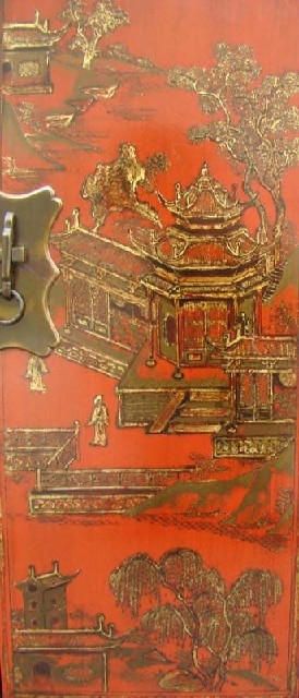 紅描金小柜|Red &gilt small cabinet