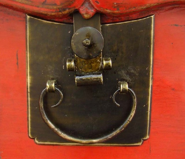 紅漆二抽悶桌|red lacquer coffer with twodrawers