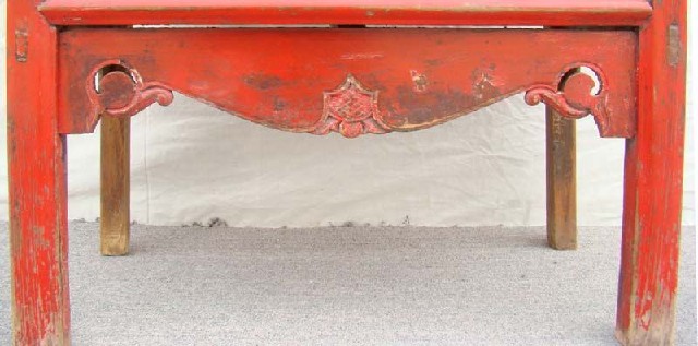 紅漆二抽悶桌|red lacquer coffer with twodrawers