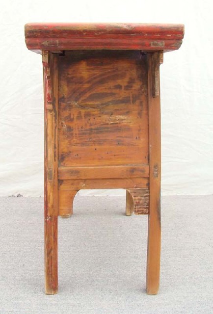 紅漆二抽悶桌|red lacquer coffer with twodrawers