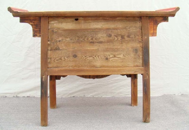 紅漆二抽悶桌|red lacquer coffer with twodrawers