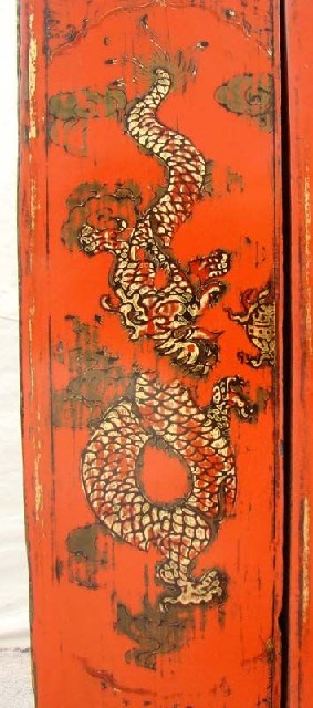 紅描金二抽二門小柜工廠|red depicting a color small chest with two gates and two drawers