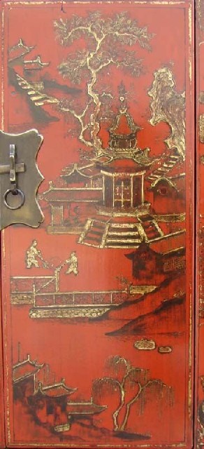 紅描金小柜|Red &gilt small cabinet