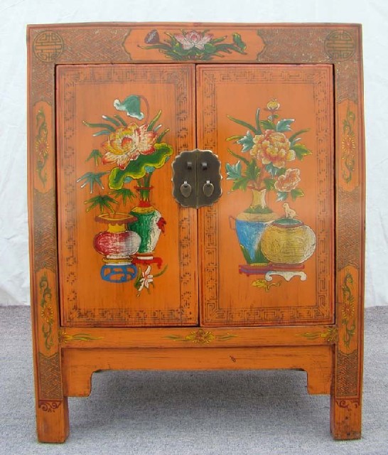 紅描彩小柜|red depicting a color chest