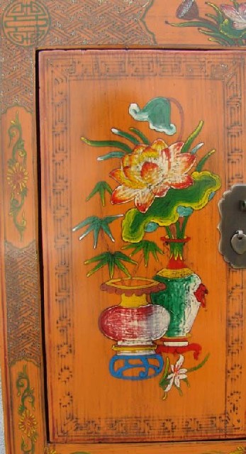 紅描彩小柜|red depicting a color chest