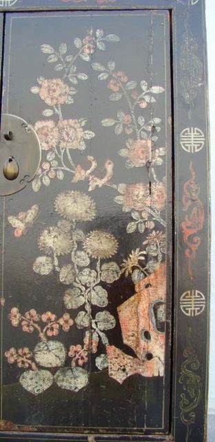 黑五彩二門中柜高碑店|Depict the color medium cabinet with two gates