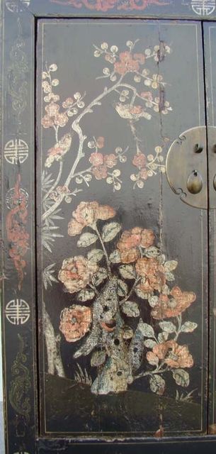 黑五彩二門中柜高碑店|Depict the color medium cabinet with two gates