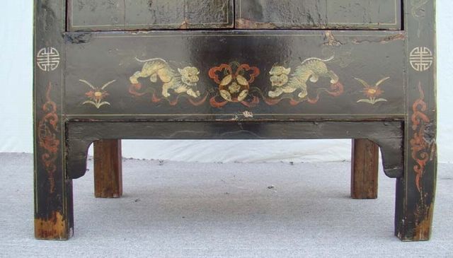 黑五彩二門中柜高碑店|Depict the color medium cabinet with two gates