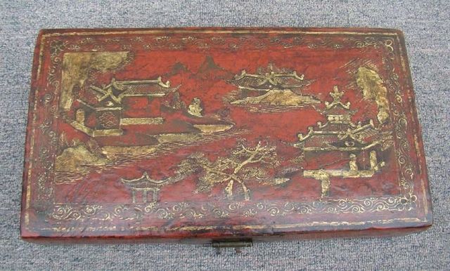 紅描金盒|Red & gilt box