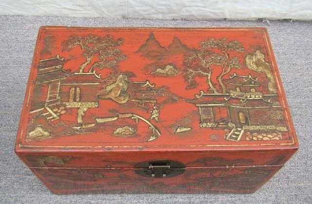 紅描金盒|Red & gilt box
